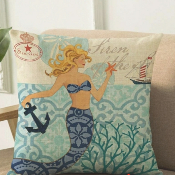 Mermaid accent pillow cover - Picture 2 of 4